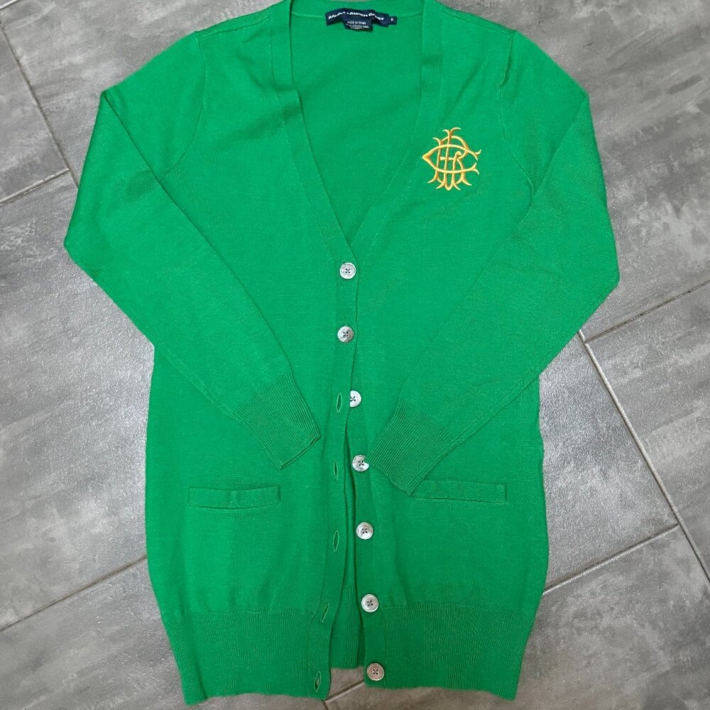 Ralph Lauren Kelly Green Wool Cardigan, Size: M